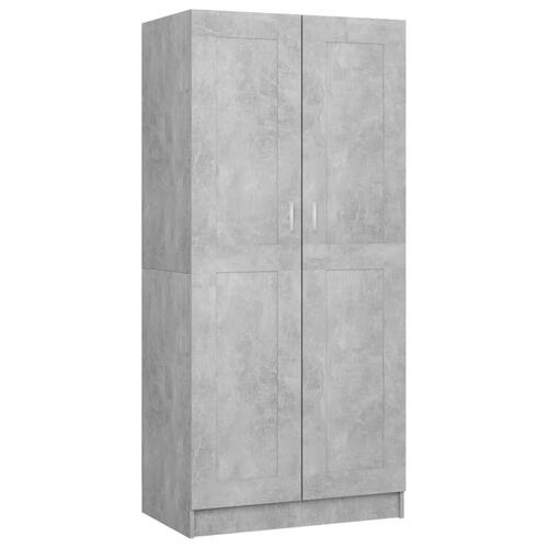 Klædeskab 82,5x51,5x180 cm konstrueret træ betongrå