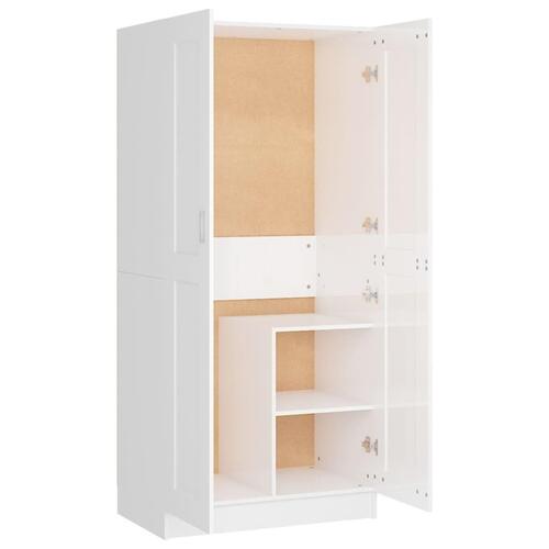 Klædeskab 82,5x51,5x180 cm konstrueret træ hvid højglans