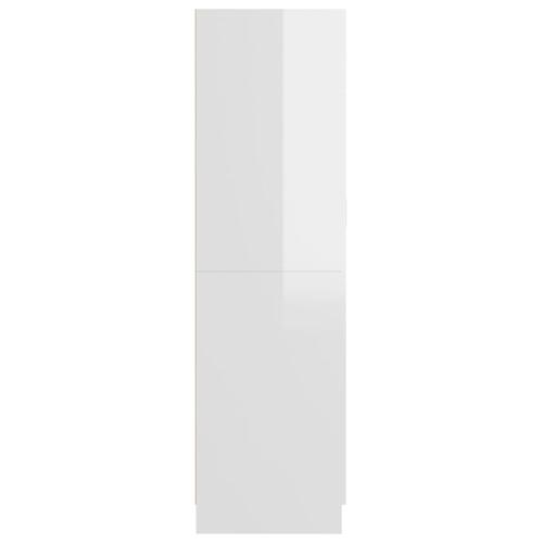Klædeskab 82,5x51,5x180 cm konstrueret træ hvid højglans