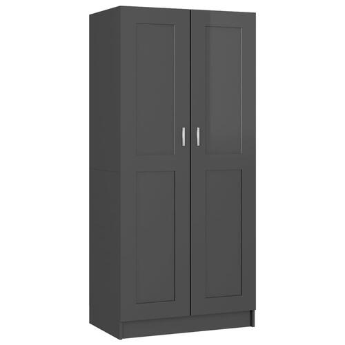 Klædeskab 82,5x51,5x180 cm konstrueret træ grå højglans