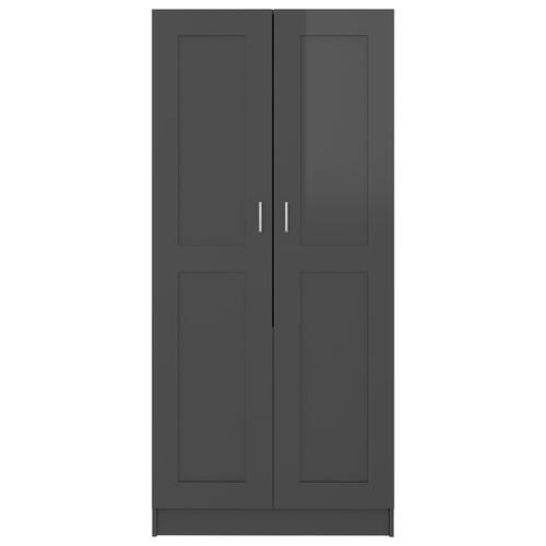 Klædeskab 82,5x51,5x180 cm konstrueret træ grå højglans