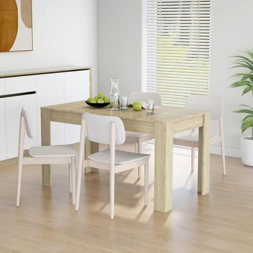 Spisebord 140x74,5x76 cm konstrueret træ sonoma-eg