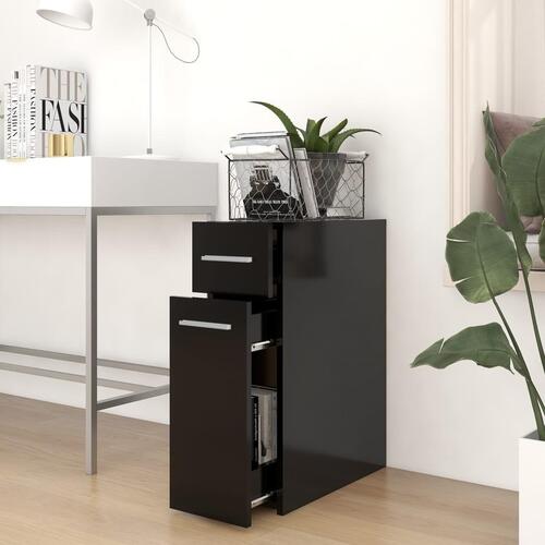 Apotekerskab 20x45,5x60 cm konstrueret træ sort