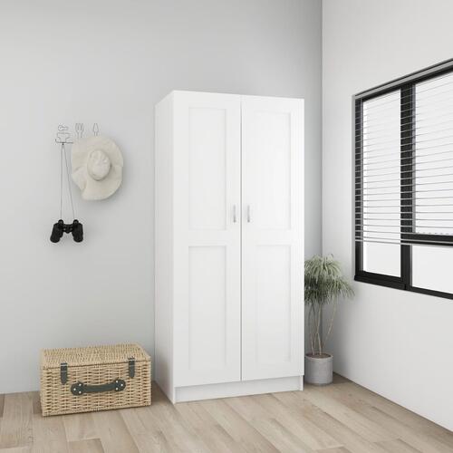 Klædeskab 82,5x51,5x180 cm konstrueret træ hvid