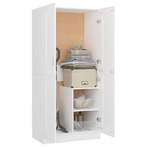 Klædeskab 82,5x51,5x180 cm konstrueret træ hvid
