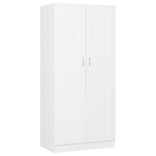 Klædeskab 82,5x51,5x180 cm konstrueret træ hvid