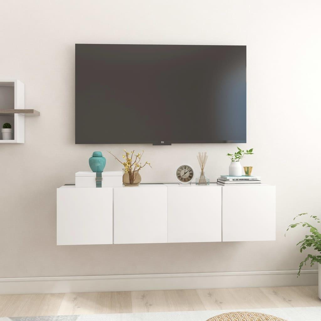 Væghængte tv-skabe 2 stk. 60x30x30 cm hvid