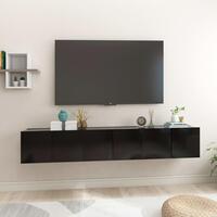 Væghængte tv-skabe 3 stk. 60x30x30 cm sort