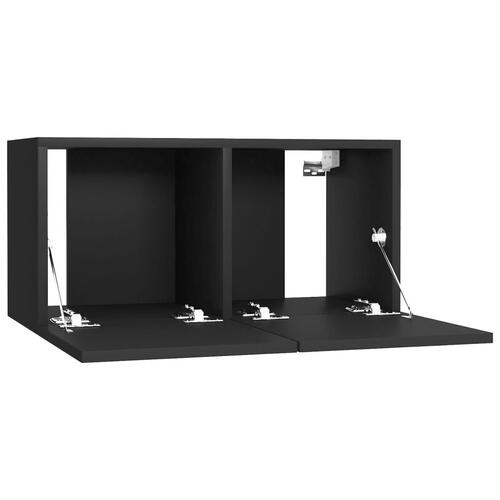 Væghængte tv-skabe 3 stk. 60x30x30 cm sort