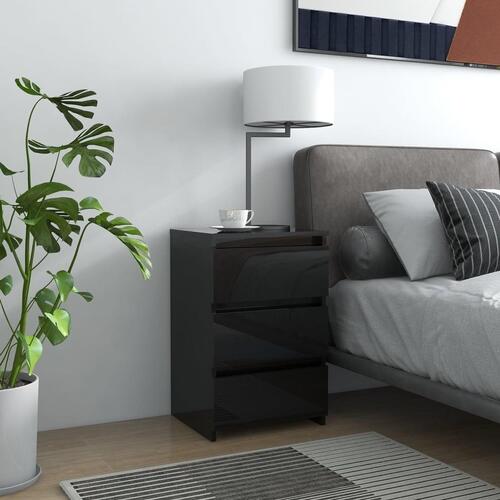 Natborde 2 stk. 40x35x62,5 spånplade sort højglans