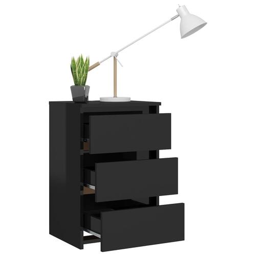 Natborde 2 stk. 40x35x62,5 spånplade sort højglans