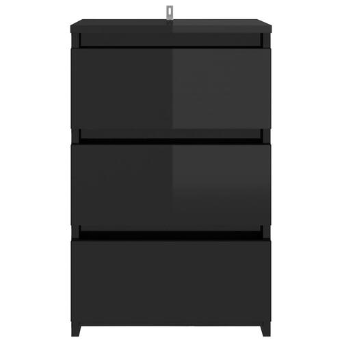 Natborde 2 stk. 40x35x62,5 spånplade sort højglans