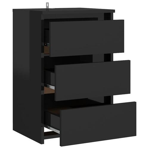 Natborde 2 stk. 40x35x62,5 spånplade sort højglans
