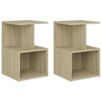 Sengeskabe 2 stk. 35x35x55 cm spånplade sonoma-eg