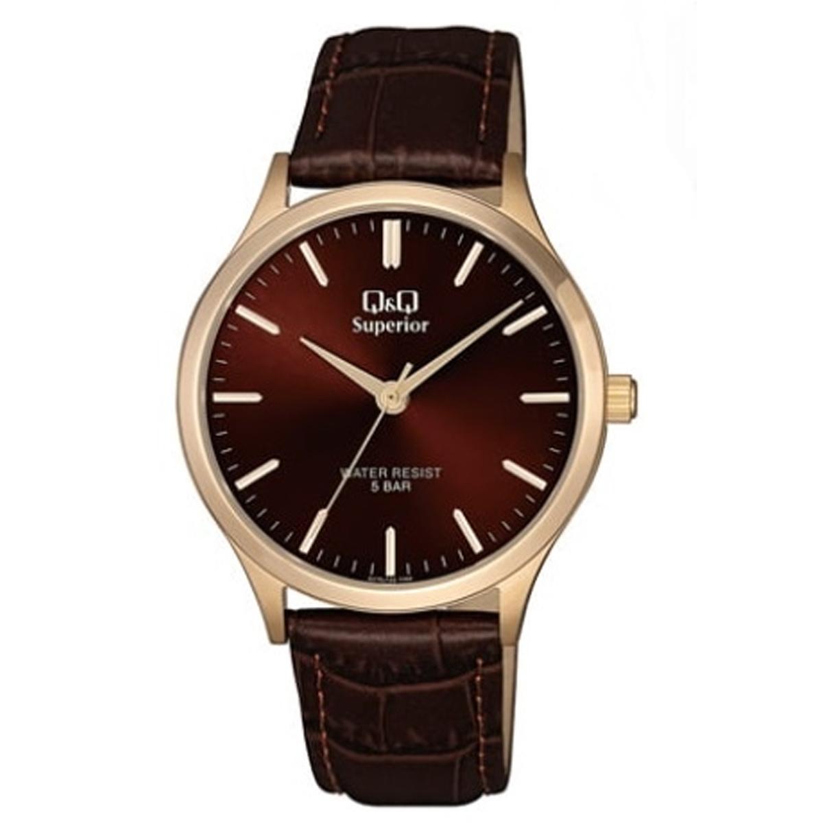 Q&Q Superior S278J102Y herreur - Ø 40 mm, læderrem, 5 ATM billede