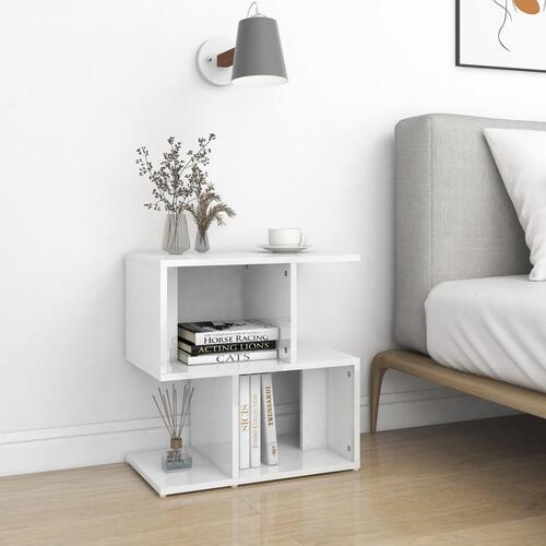 Sengeskabe 2 stk. 50x30x51,5 cm spånplade hvid højglans