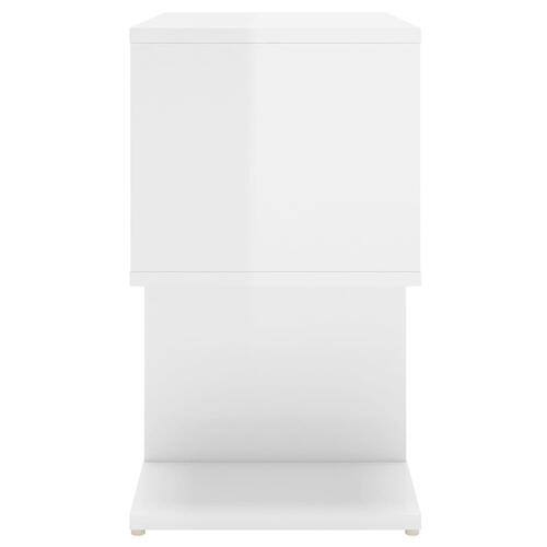 Sengeskabe 2 stk. 50x30x51,5 cm spånplade hvid højglans