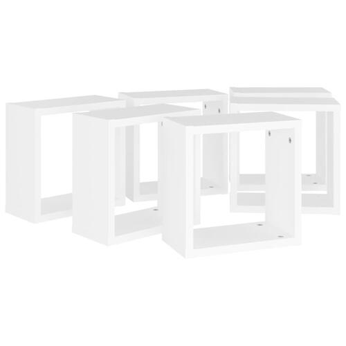 Væghylder 6 stk. 30x15x30 cm kubeformet hvid
