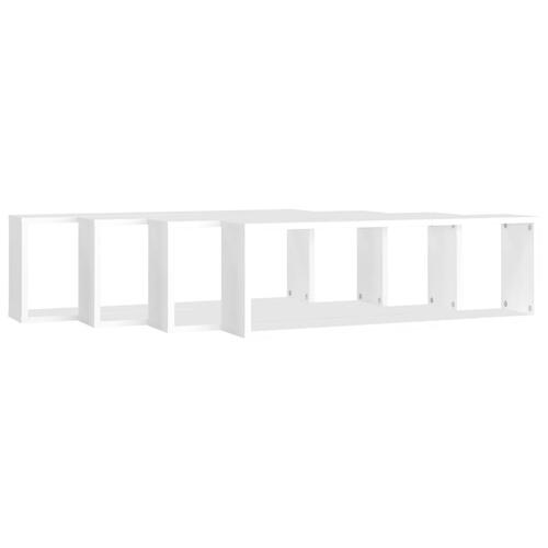 Væghylder 4 stk. 80x15x26,5 cm kubeformet konstrueret træ hvid
