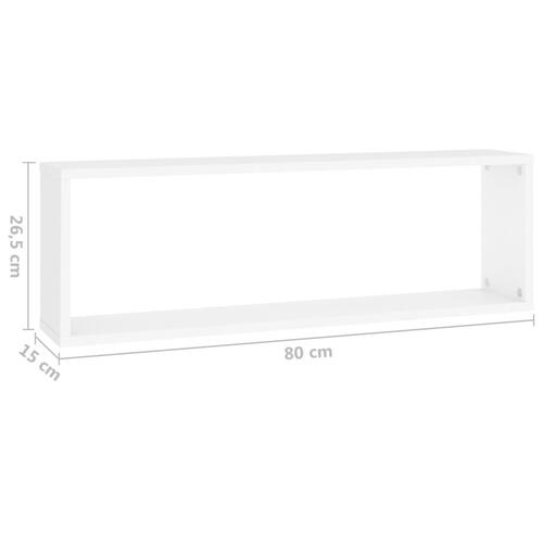Væghylder 6 stk. 80x15x26,5 cm kubeformet spånplade hvid