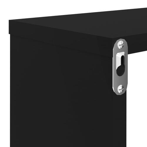 Væghylder 6 stk. 80x15x26,5 cm kubeformet spånplade sort