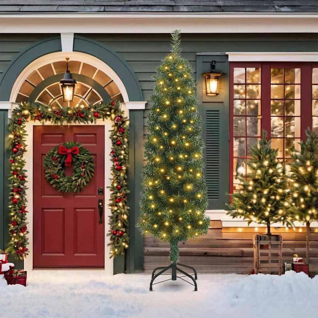 Slankt Juletræ Grøn 55 x 55 x 210 cm Plastik og metal