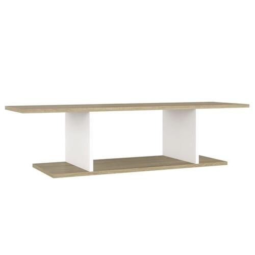 Væghængt tv-skab 103x30x26,5 cm hvid og sonoma-eg