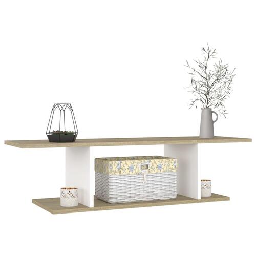 Væghængt tv-skab 103x30x26,5 cm hvid og sonoma-eg