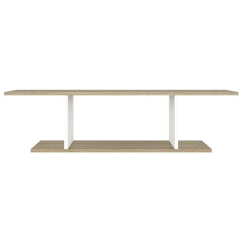 Væghængt tv-skab 103x30x26,5 cm hvid og sonoma-eg
