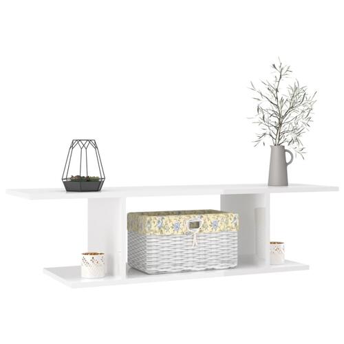 Væghængt tv-skab 103x30x26,5 cm hvid højglans