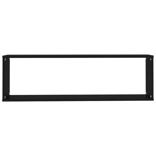 Væghængte kubehylder 4 stk. 100x15x30 cm konstrueret træ sort
