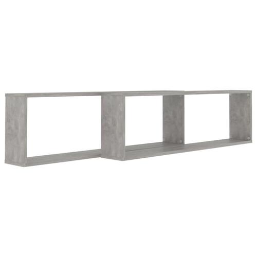 Væghylder 2 stk. 100x15x30 cm spånplade betongrå