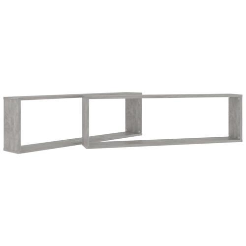 Væghylder 2 stk. 100x15x30 cm spånplade betongrå