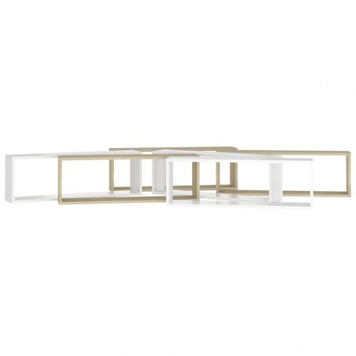 Væghylder 6 stk. 80x15x26,5 cm kubeform konstrueret træ