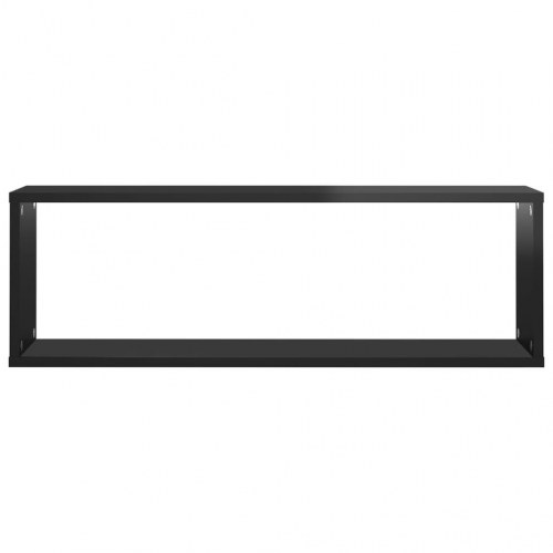 Væghylder 4 stk. 60x15x23 cm kubeformet sort højglans