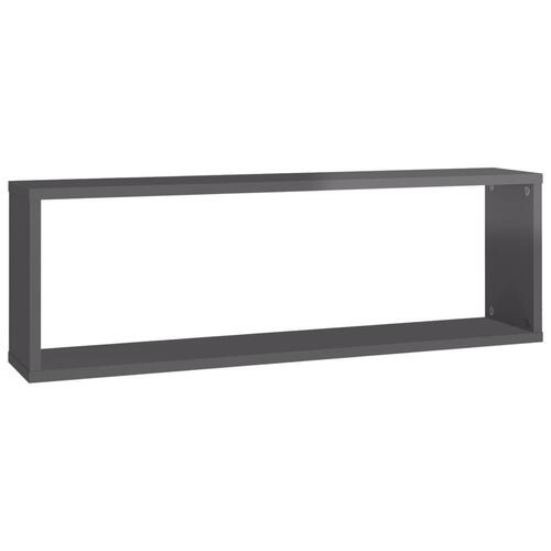 Væghylder 4 stk. 80x15x26,5 cm konstrueret træ grå højglans