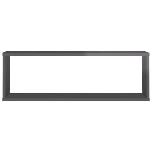 Væghylder 4 stk. 80x15x26,5 cm konstrueret træ grå højglans