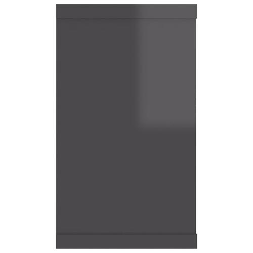 Væghylder 4 stk. 80x15x26,5 cm konstrueret træ grå højglans