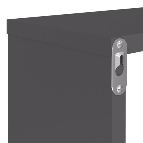 Væghylder 4 stk. 80x15x26,5 cm konstrueret træ grå højglans