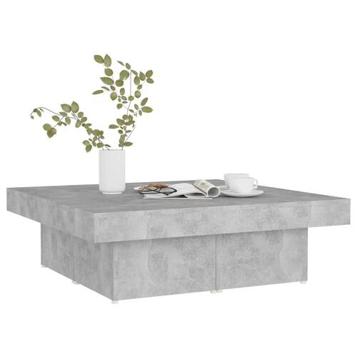 Sofabord 90x90x28 cm konstrueret træ betongrå