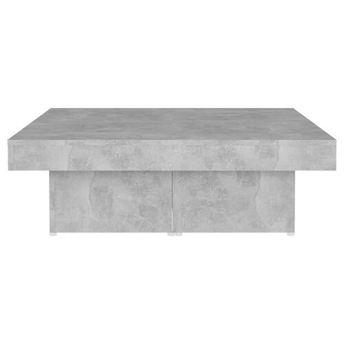 Sofabord 90x90x28 cm konstrueret træ betongrå