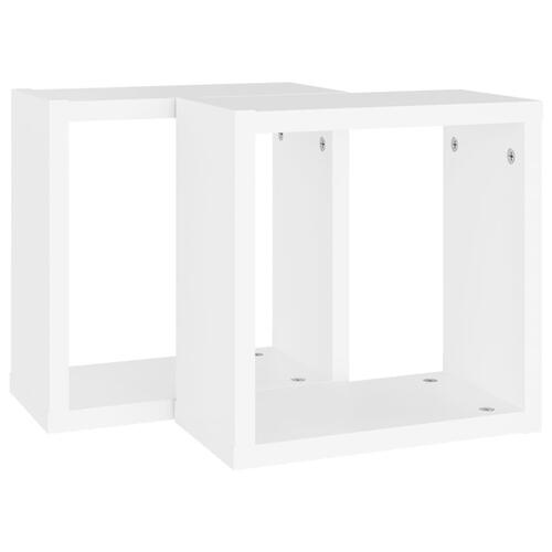 Væghylder 2 stk. 30x15x30 cm kubeformet hvid