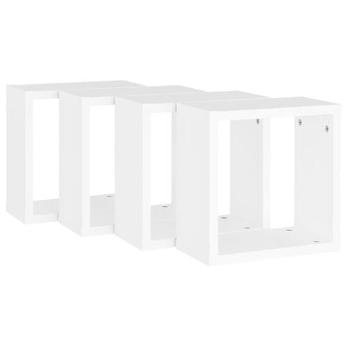 Væghylder 4 stk. 30x15x30 cm kubeformet hvid