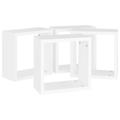 Væghylder 4 stk. 30x15x30 cm kubeformet hvid