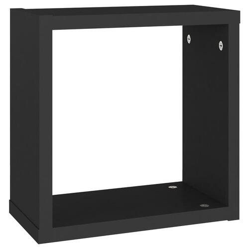 Væghylder 4 stk. 30x15x30 cm kubeformet sort
