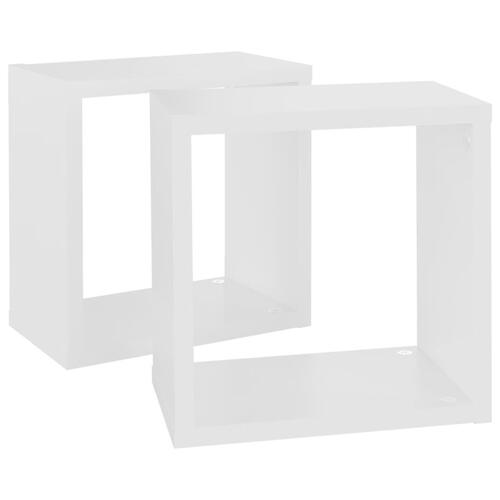 Væghylder 2 stk. 26x15x26 cm kubeformet hvid