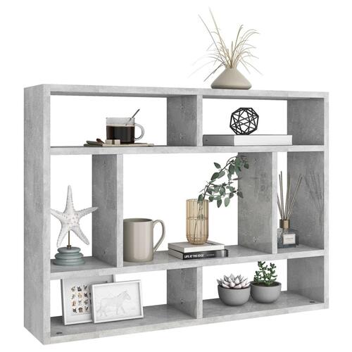 Væghylde 75x16x55 cm konstrueret træ betongrå