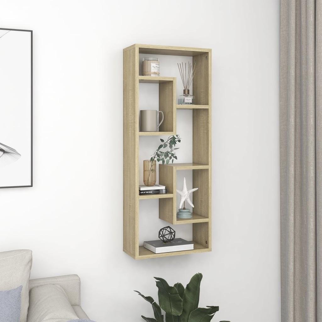 Væghylde 36x16x90 cm konstrueret træ sonoma-eg