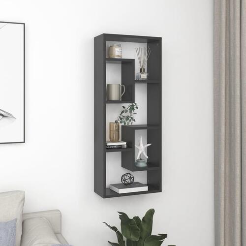 Vægreol 36x16x90 cm konstrueret træ grå