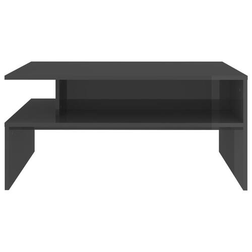 Sofabord 90x60x42,5 cm konstrueret træ grå højglans